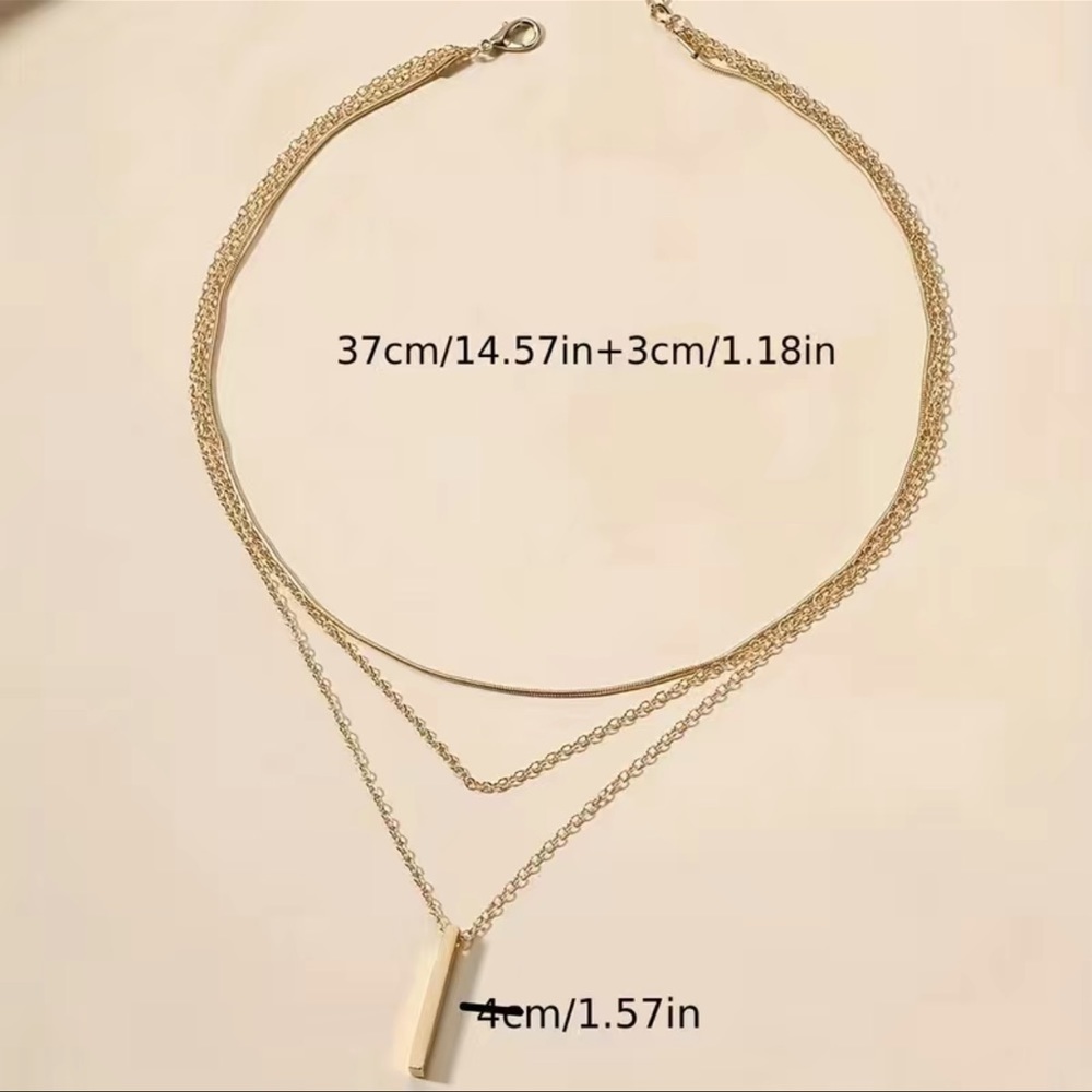 NEW Gold Plated, Multi-Layer Adjustable Necklace - Picture 3 of 3